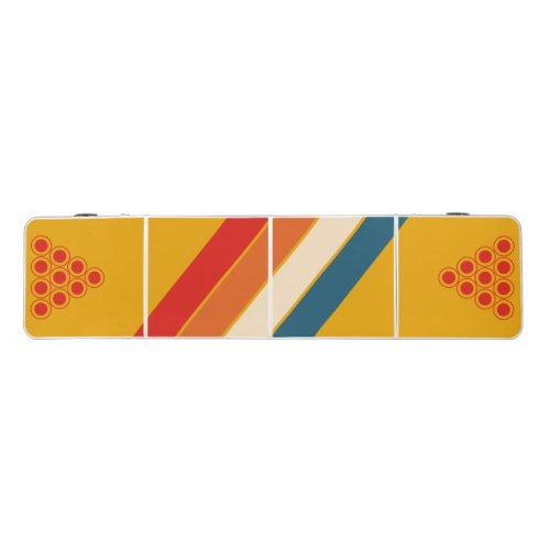 Retro Mustard Striped  Beer Pong Table