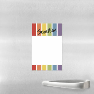 Retro Muted Color Gay pride Rainbow Personalized Magnetic Dry Erase Sheet