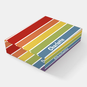 Retro Muted Color Rainbow Personalized Paperweight