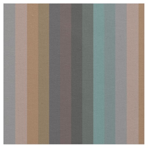 Retro Muted Earth Tones Vertical Stripes  Fabric