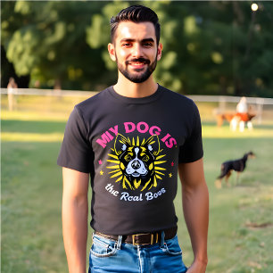 Retro 'My Dog Is the Real Boss' T-Shirt