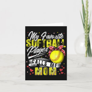 Retro My Favorite Softball Player Calls Me Mom Mot Card