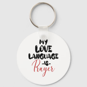 Retro My Love Language Is Prayer Jesus Christian E Keychain