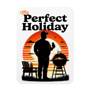 Retro My Perfect Holiday Dark Text Flex Magnet