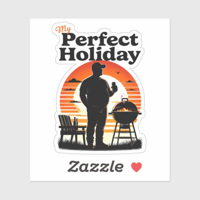 Retro My Perfect Holiday Dark Text Sticker (Sheet)