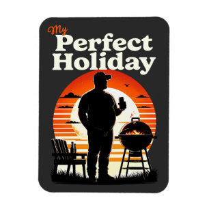 Retro My Perfect Holiday Light Text Flex Magnet