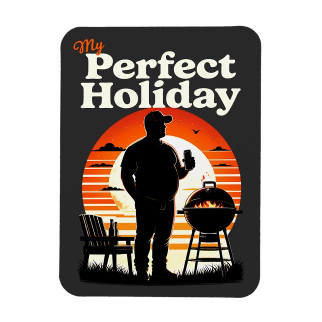 Retro My Perfect Holiday Light Text Flex Magnet (Vertical)