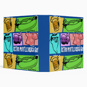 Retro Myrtle Beach Guy 3 Ring Binder