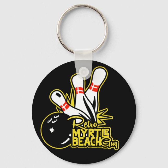 Retro Myrtle Beach Guy Bowling Keychain (Front)
