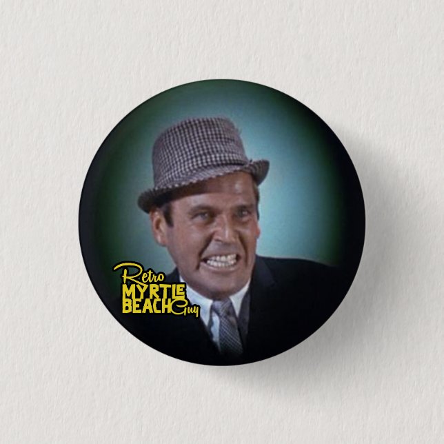 Retro Myrtle beach guy Button (Front)