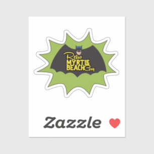 Retro Myrtle Beach Guy caped crusader Sticker