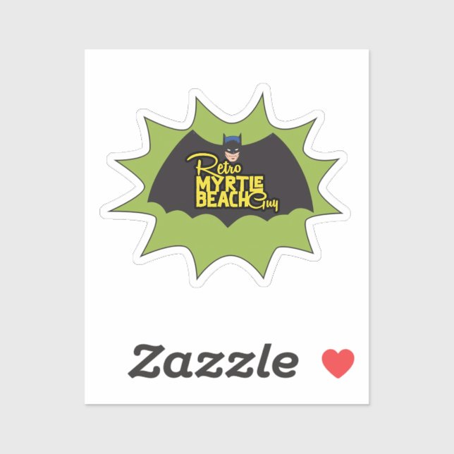 Retro Myrtle Beach Guy caped crusader Sticker (Sheet)