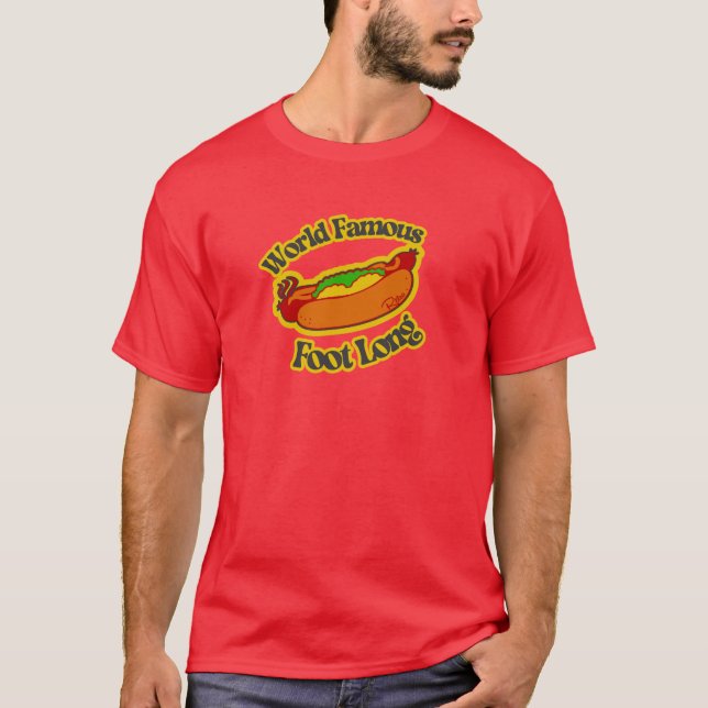 Retro Myrtle Beach Guy foot long hot dog T-Shirt (Front)