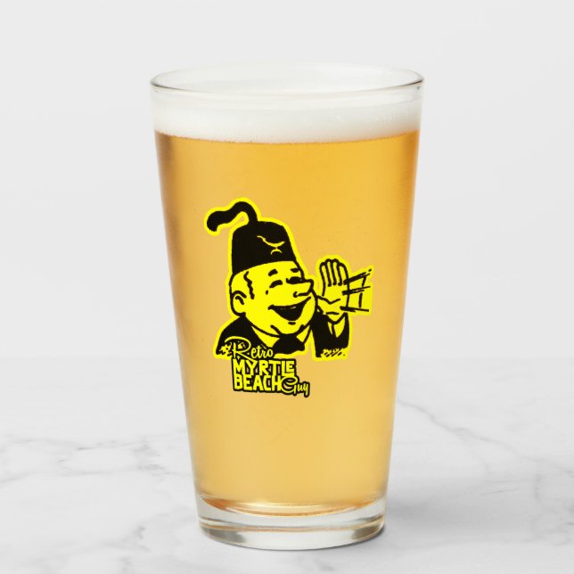 retro myrtle beach guy glass (Front Filled)
