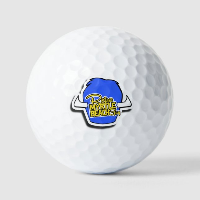 Retro Myrtle Beach Guy Lodge Hat Golf Balls (Front)