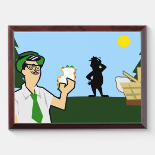 retro myrtle beach guy picnic basket award plaque
