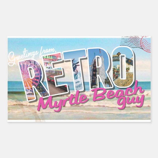Retro Myrtle Beach Guy Rectangular Sticker (Front)