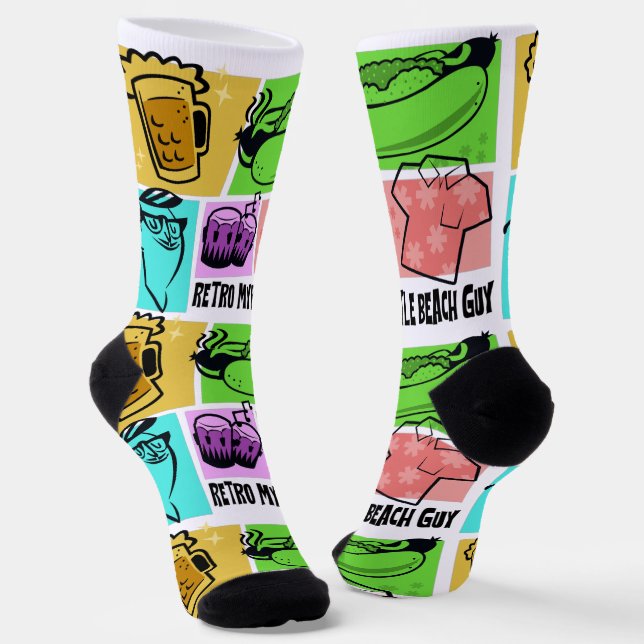 Retro Myrtle Beach Guy Socks (Angled)