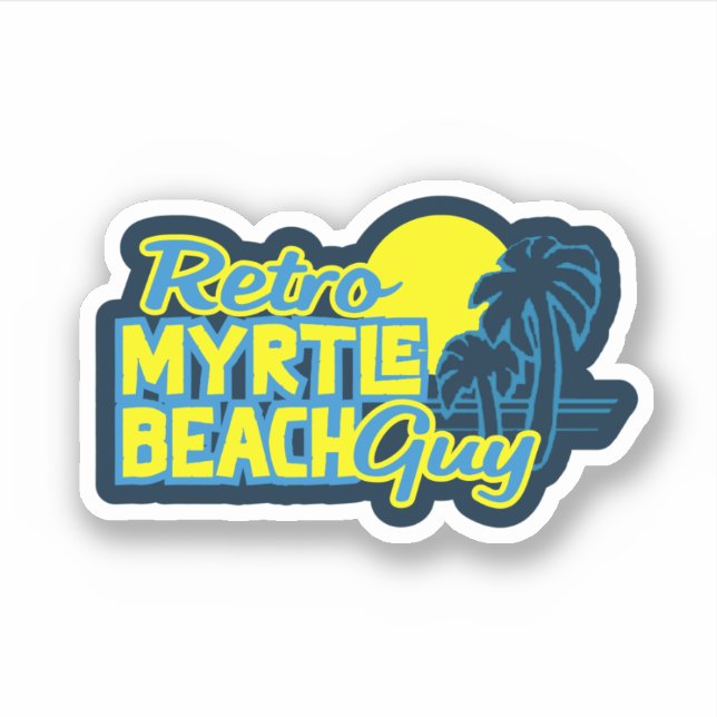 Retro Myrtle Beach Guy Sticker (Front)