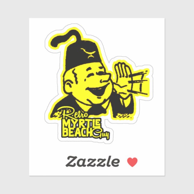 retro myrtle beach guy sticker (Sheet)