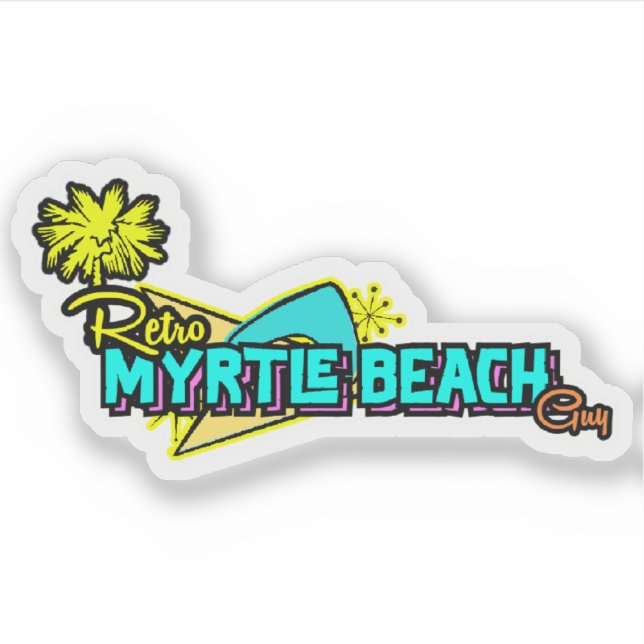 Retro Myrtle Beach Guy Sticker (Front)