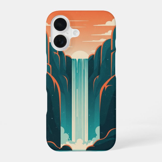 Retro Mystic Waterfall iPhone Case (Back)