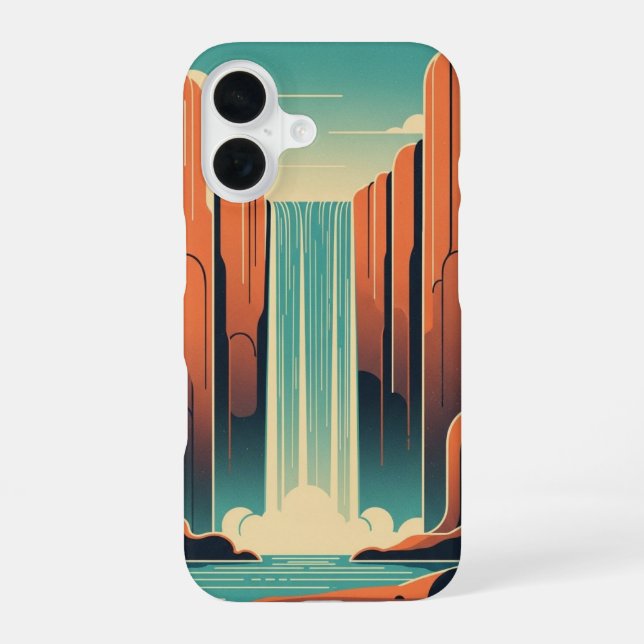 Retro Mystic Waterfall iPhone Case (Back)