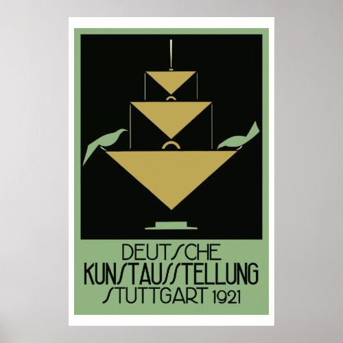 Retro nave art deco poster