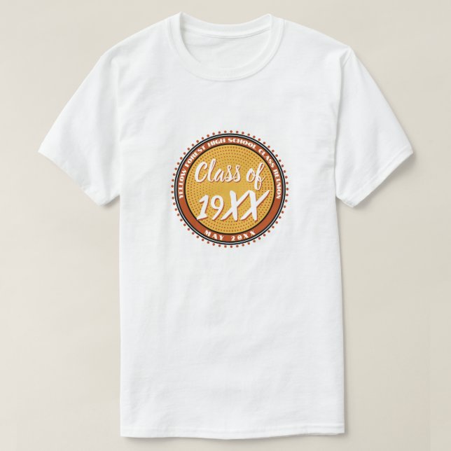 Retro Name Date Class Batch Reunion  T-Shirt (Design Front)