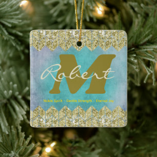 Retro Name Meaning Ornament, Custom Keepsake Ceramic Ornament