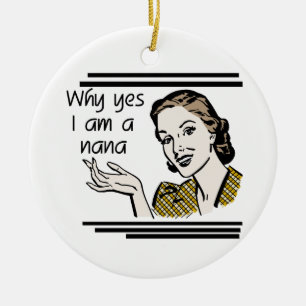 Retro Nana T-shirts and Gifts Ceramic Ornament