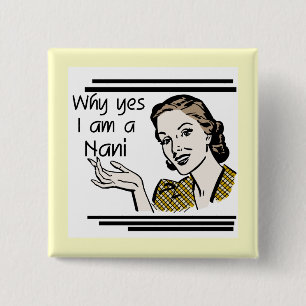 Retro Nani T-shirts and GIfts Button