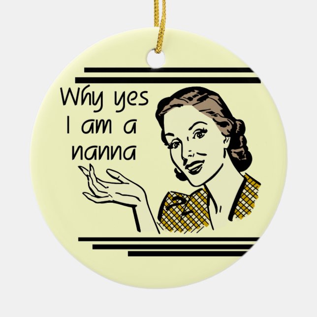 Retro Nanna T-shirts and Gifts Ceramic Ornament (Front)