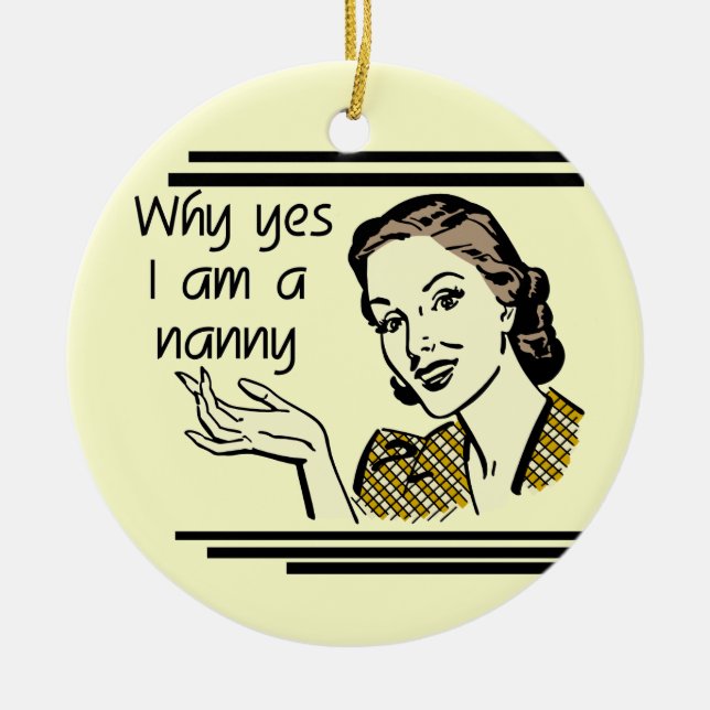 Retro Nanny T-shirts and Gifts Ceramic Ornament (Front)