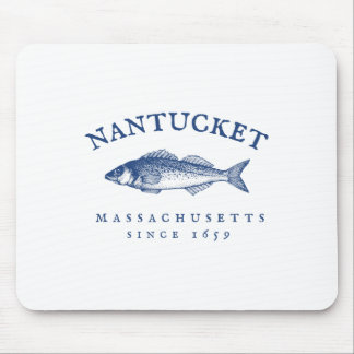 Retro Nantucket Machusetts Fishing Mouse Pad