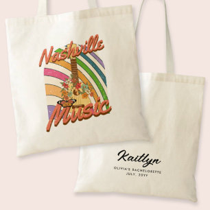 Retro Nashville Bachelorette Personalized Tote Bag