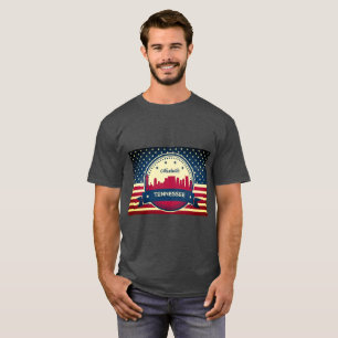 Retro Nashville Tennessee Skyline T-Shirt
