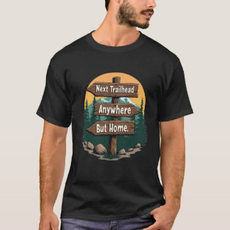 Retro National Park Trail Sign Hiking Adventure T- T-Shirt