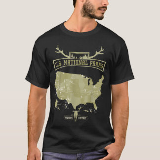 Retro National Parks Map - Vintage American T-Shirt