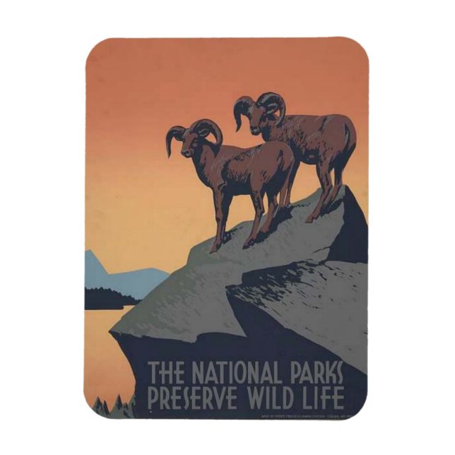 Retro National Parks Travel Poster Magnet (Vertical)
