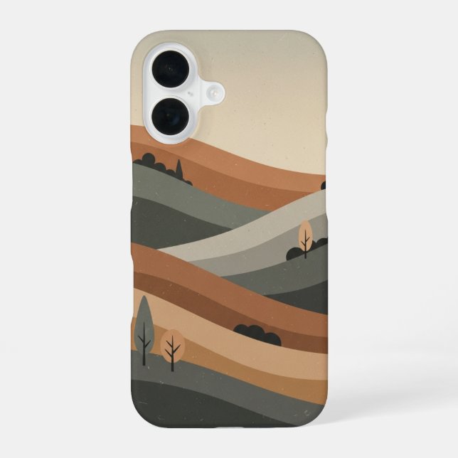 Retro Natural Hill iPhone Case (Back)