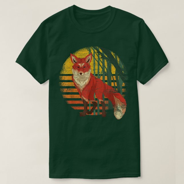 Retro Nature Animal Lover Forest Animal Fo  T-Shirt (Design Front)