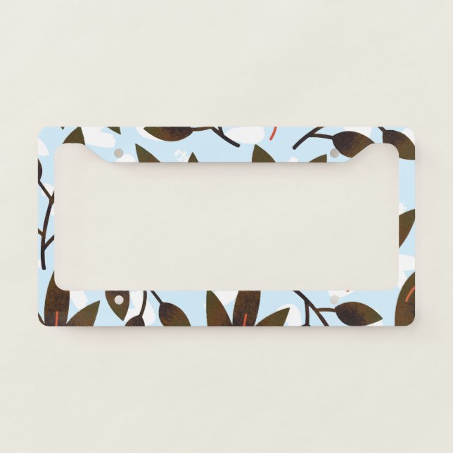 Retro Nature Pattern License Plate Frame (Front)
