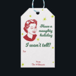 Retro Naughty holiday | Gift Tags | White<br><div class="desc">Bring some vintage retro swank to your gift giving! This fun clip art will add a special touch to any gift wrap. Available in several colors to coordinate with many papers. For Christmas,  Hannukah or Kwanza. **Click below to Follow this Shop.**</div>