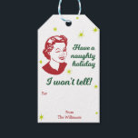 Retro Naughty holiday | Gift Tags | White<br><div class="desc">Bring some vintage retro swank to your gift giving! This fun clip art will add a special touch to any gift wrap. Available in several colors to coordinate with many papers. For Christmas,  Hannukah or Kwanza. **Click below to Follow this Shop.**</div>