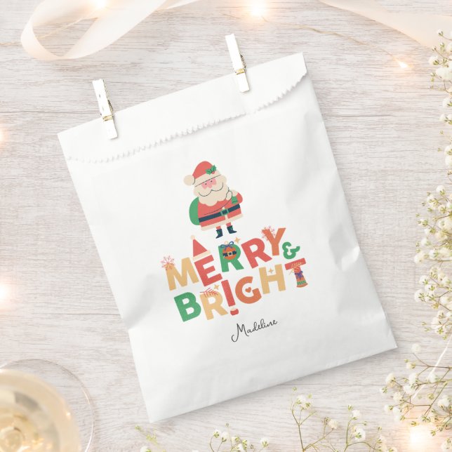 Retro naughty Santa Claus Favor Bag (Clipped)