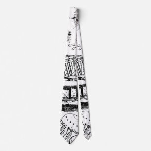 Retro Nautical Pattern Neck Tie