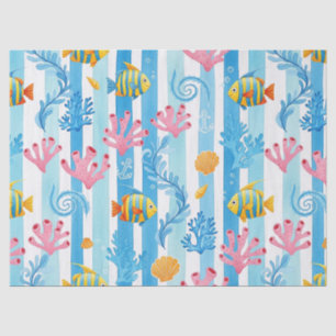 Retro Nautical Watercolor Pattern (11) Tissue Paper