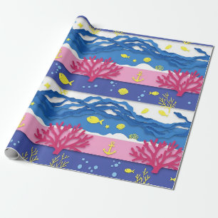 Retro Nautical Watercolor Pattern (13) Wrapping Paper