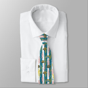 Retro Nautical Watercolor Pattern (14) Neck Tie